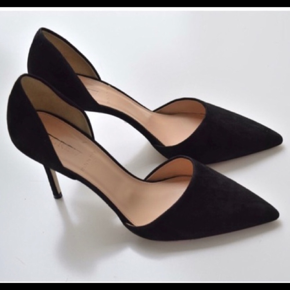 J. Crew Elsie D’orsay Pumps in black suede